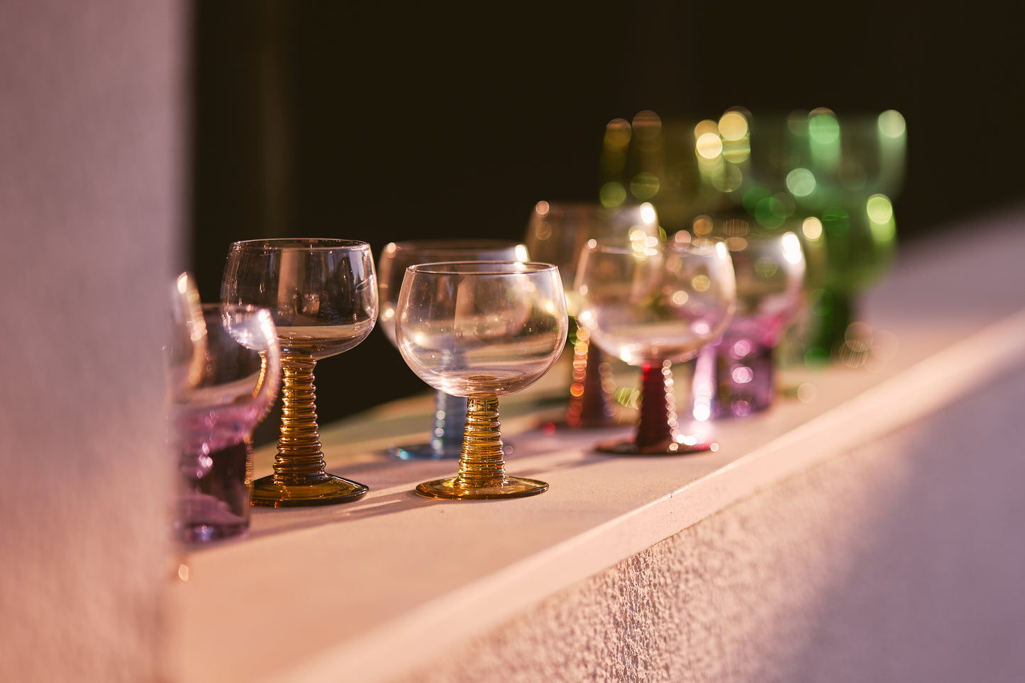 HKLIVING | Swirl Vínglas | Ochre |Hátt