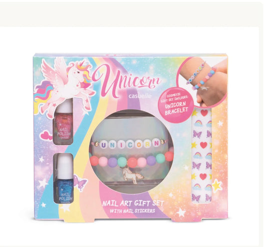 Casuelle Unicorn | Naglaskreytingasett með armbandi