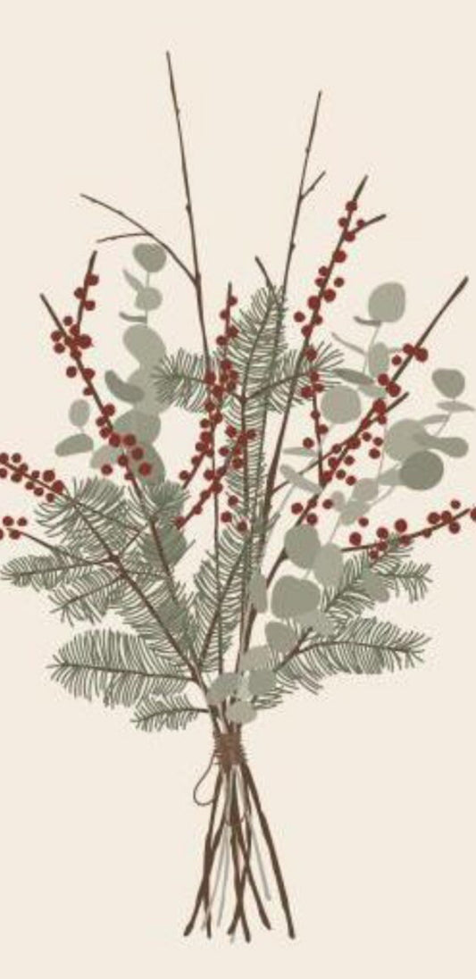 Servíettur | Christmas bouquet | 16stk