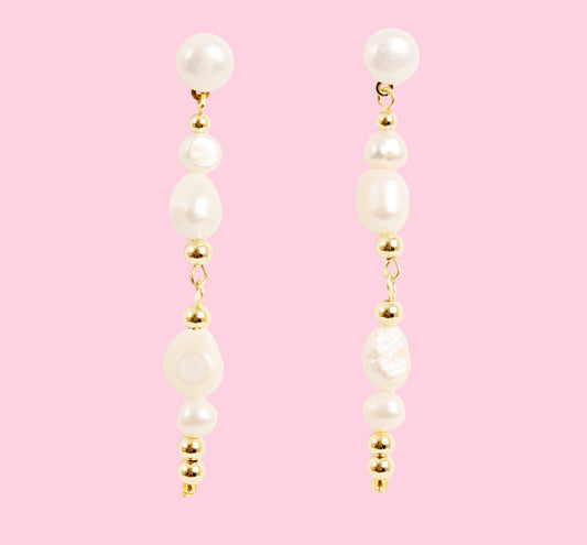 Eyrnalokkar | Tone Damli | Gull með perlum