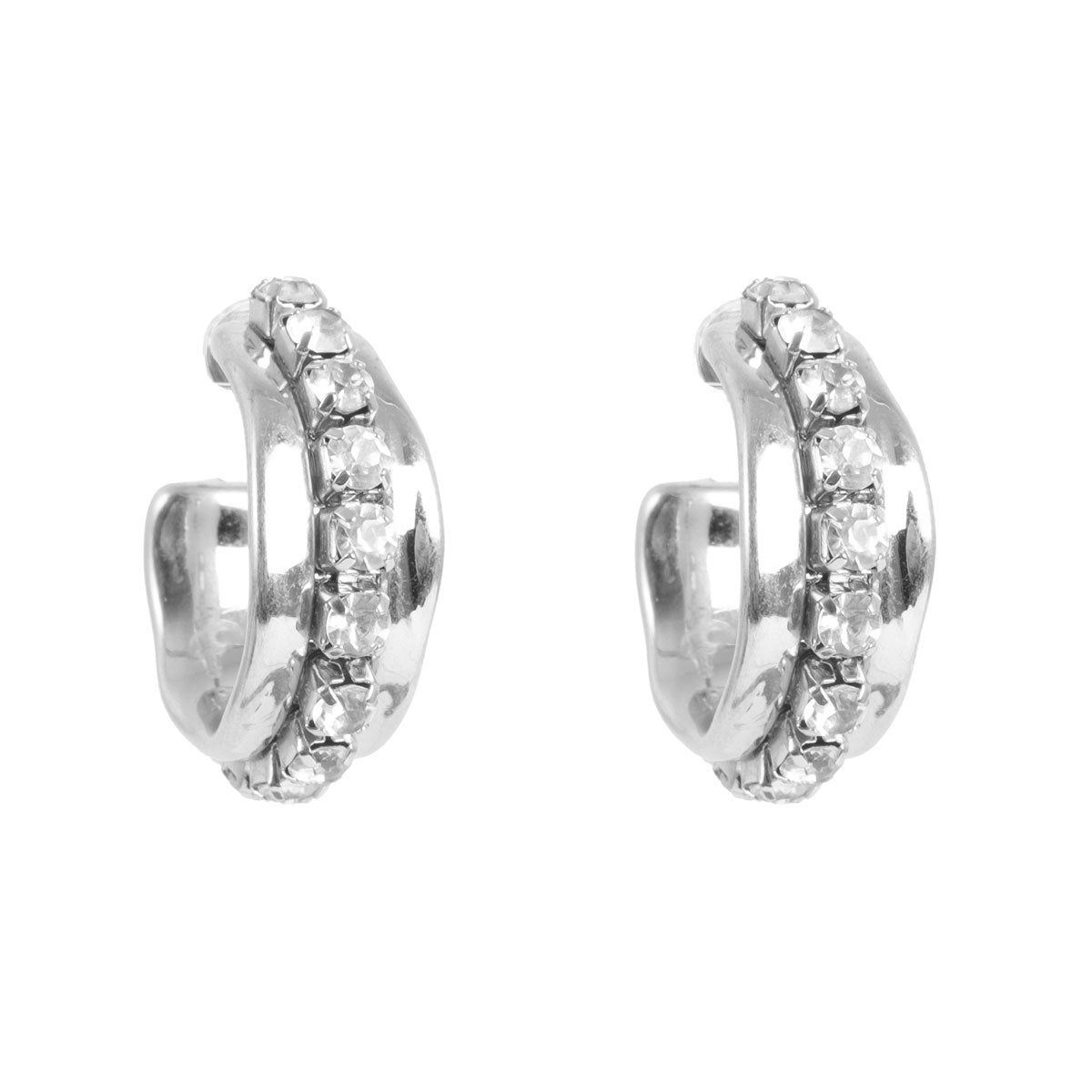 Eyrnalokkar | Crystal statement | Silfur