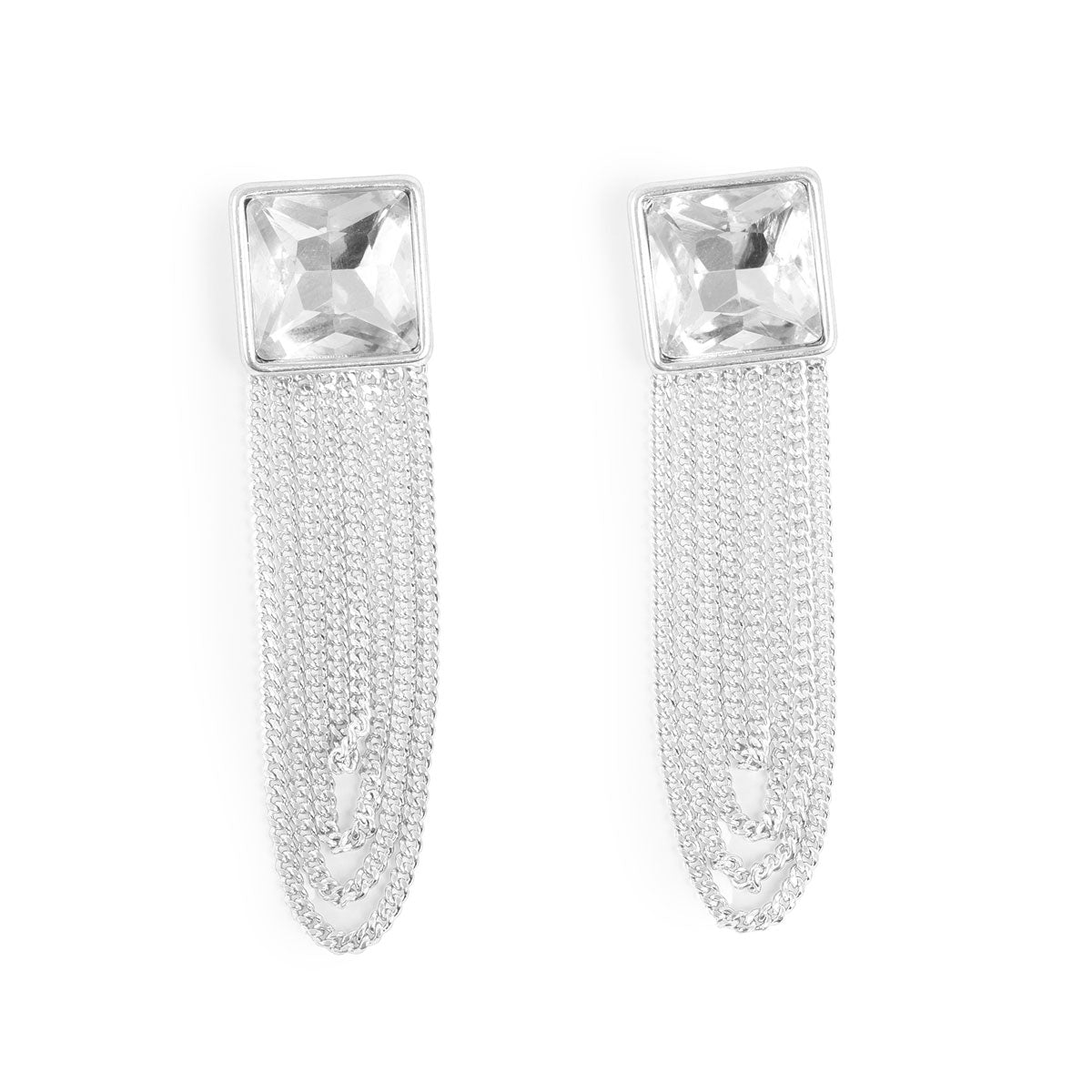 Eyrnalokkar | Crystal statement | Silfur