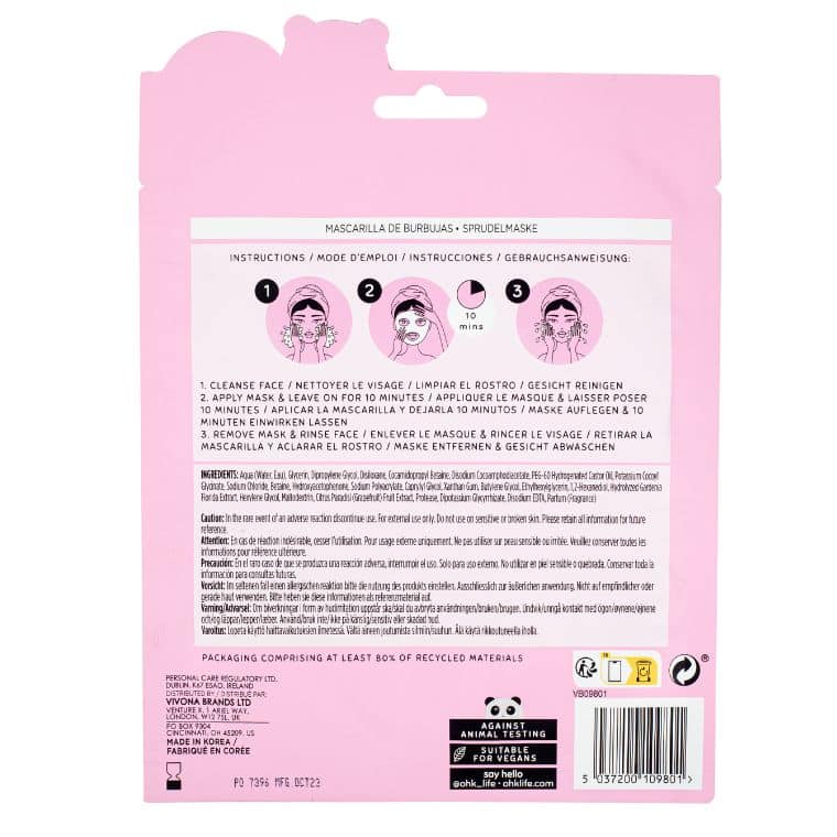 OH K! | ANDLITSMASKI | Bubble Sheet Mask w/grapefruit