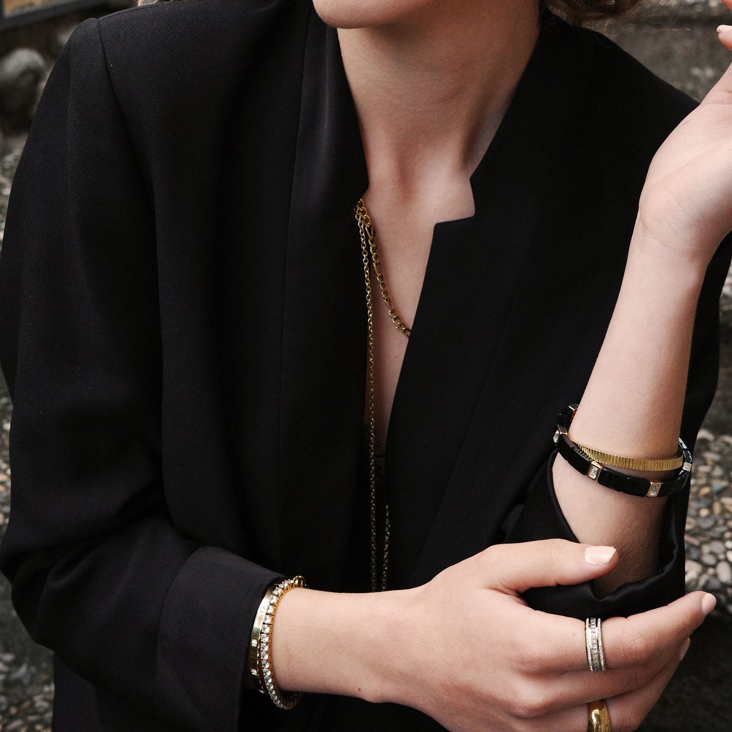 Hringur | með kristalssteinum | 14k