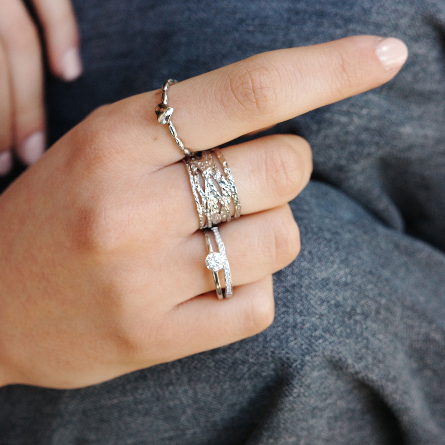 Hringur | með kristalssteinum | 14k