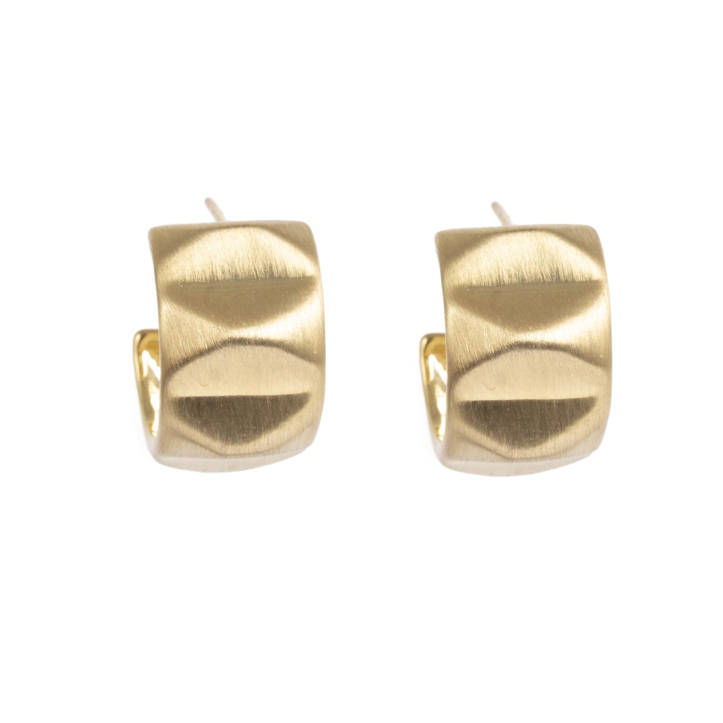 Eyrnalokkar | Steel satin| Gull 14k