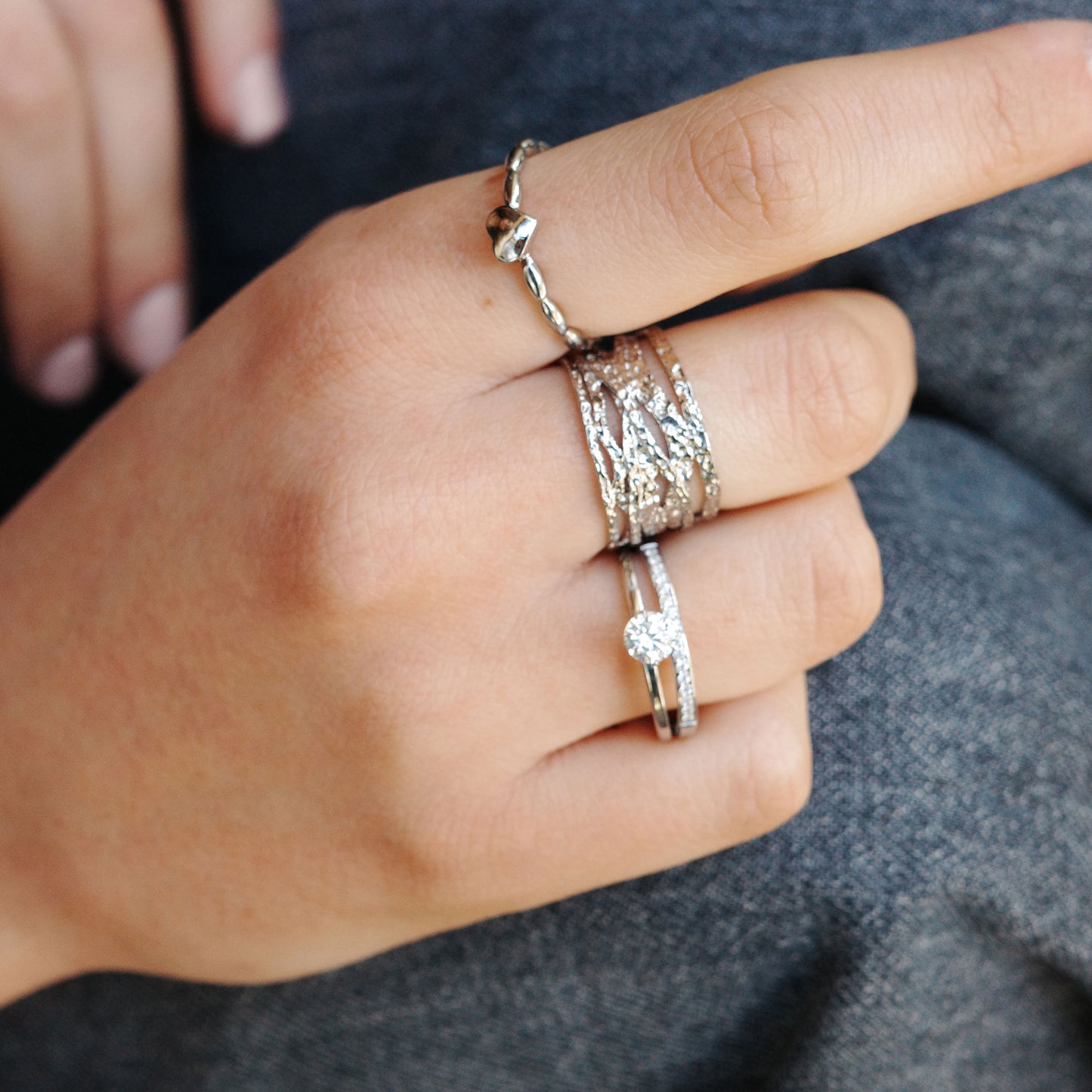 Hringur | Breiður | Stál 14k
