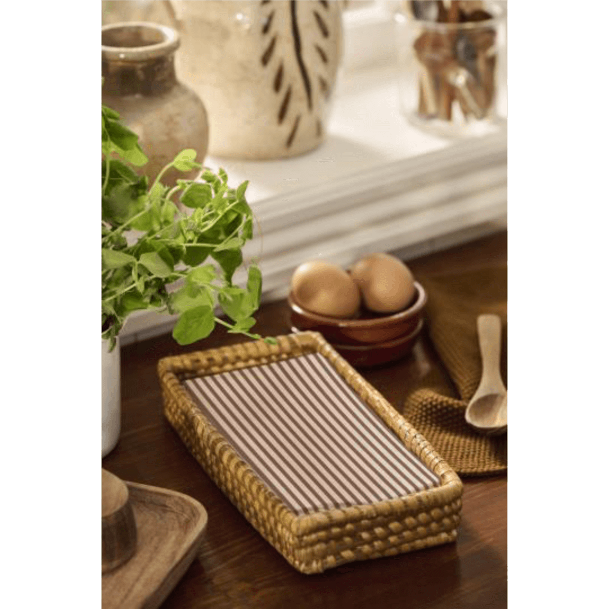 Servíettur | Brúnröndóttar