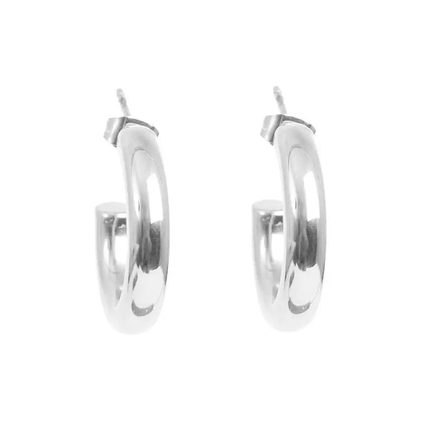 Eyrnalokkar | Chunky hoops | Stál