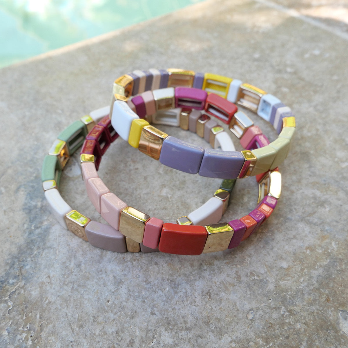 Armband - Fuschia  - Enamel Tiles