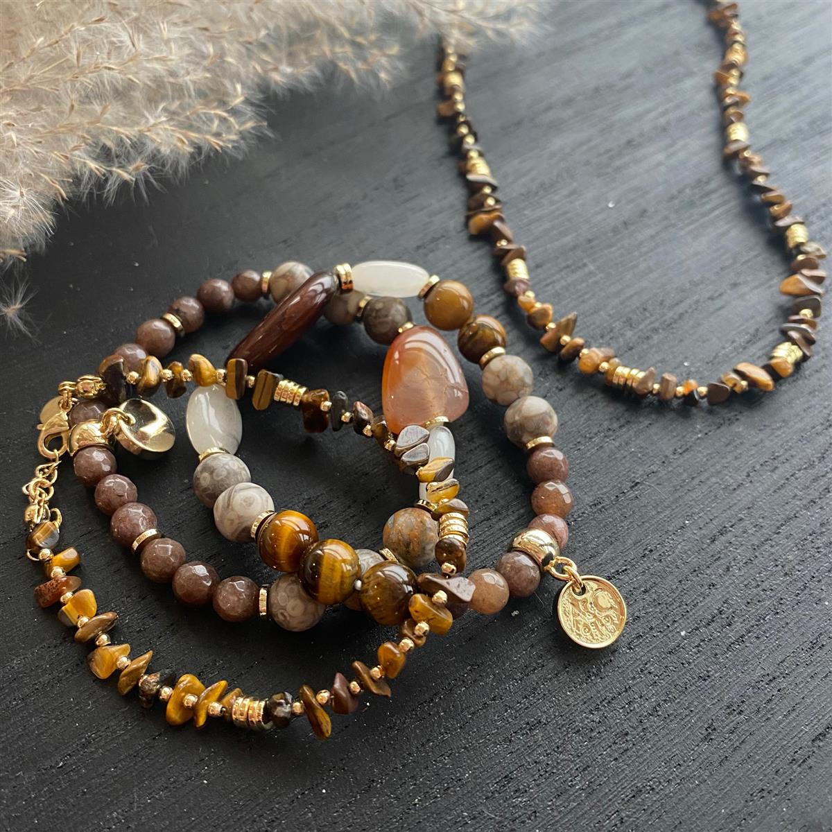Hálsmen- Black Onyz- Nature Beads