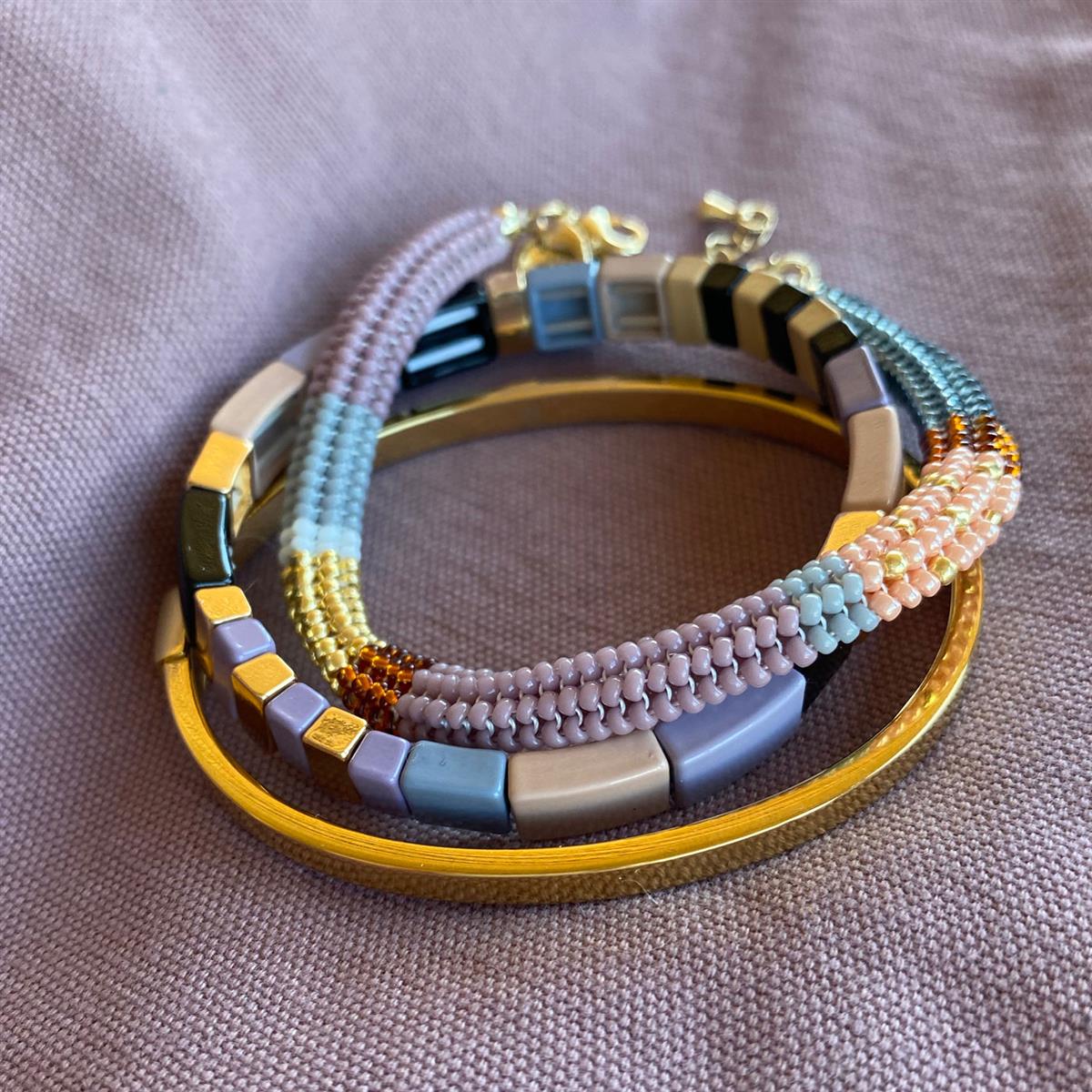 Armband - Fjólublátt - Enamel Tiles