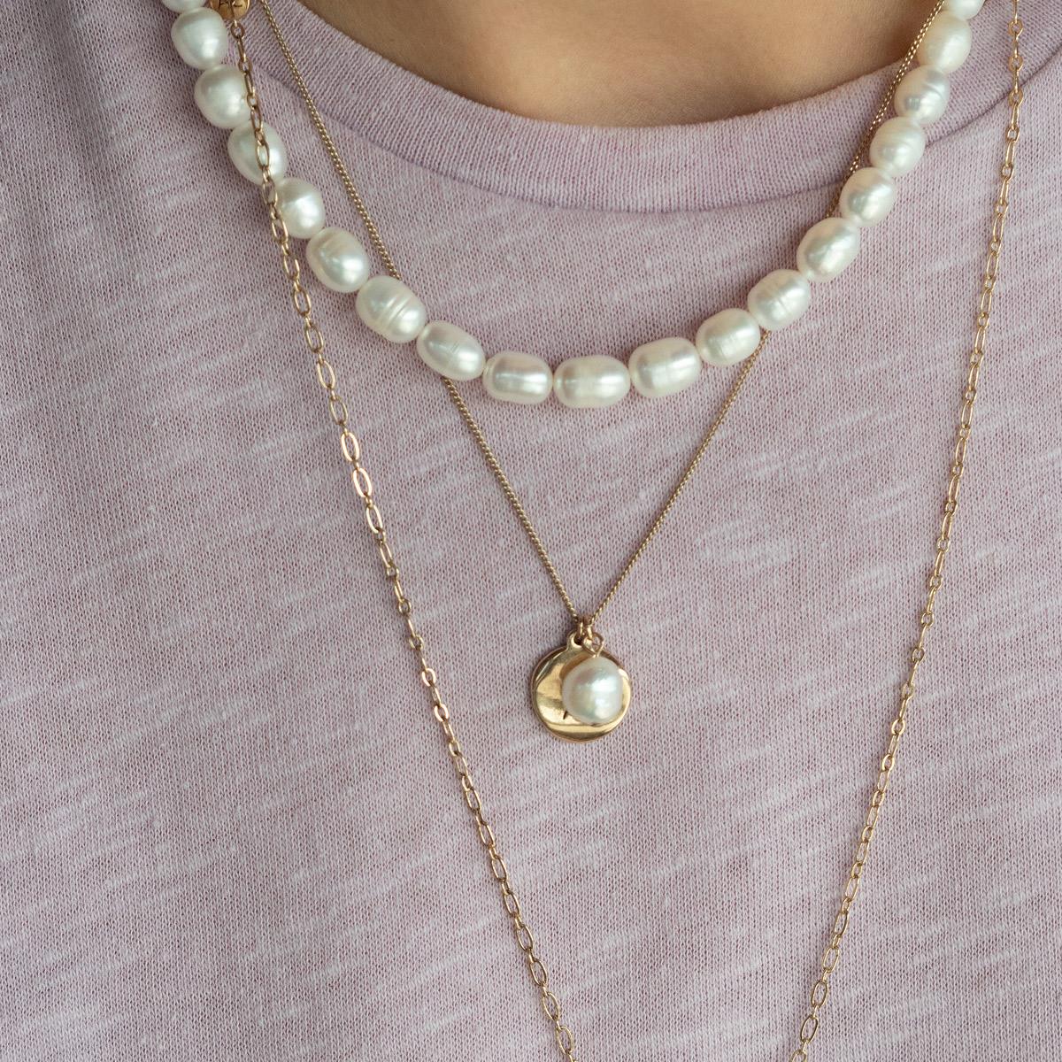 Hálsmen - Freshwater Pearls- Silfur