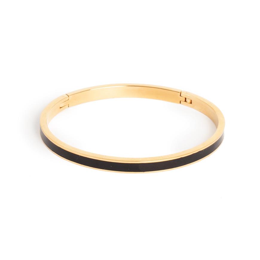 Armband- Svart og gyllt - Vintage Enamel