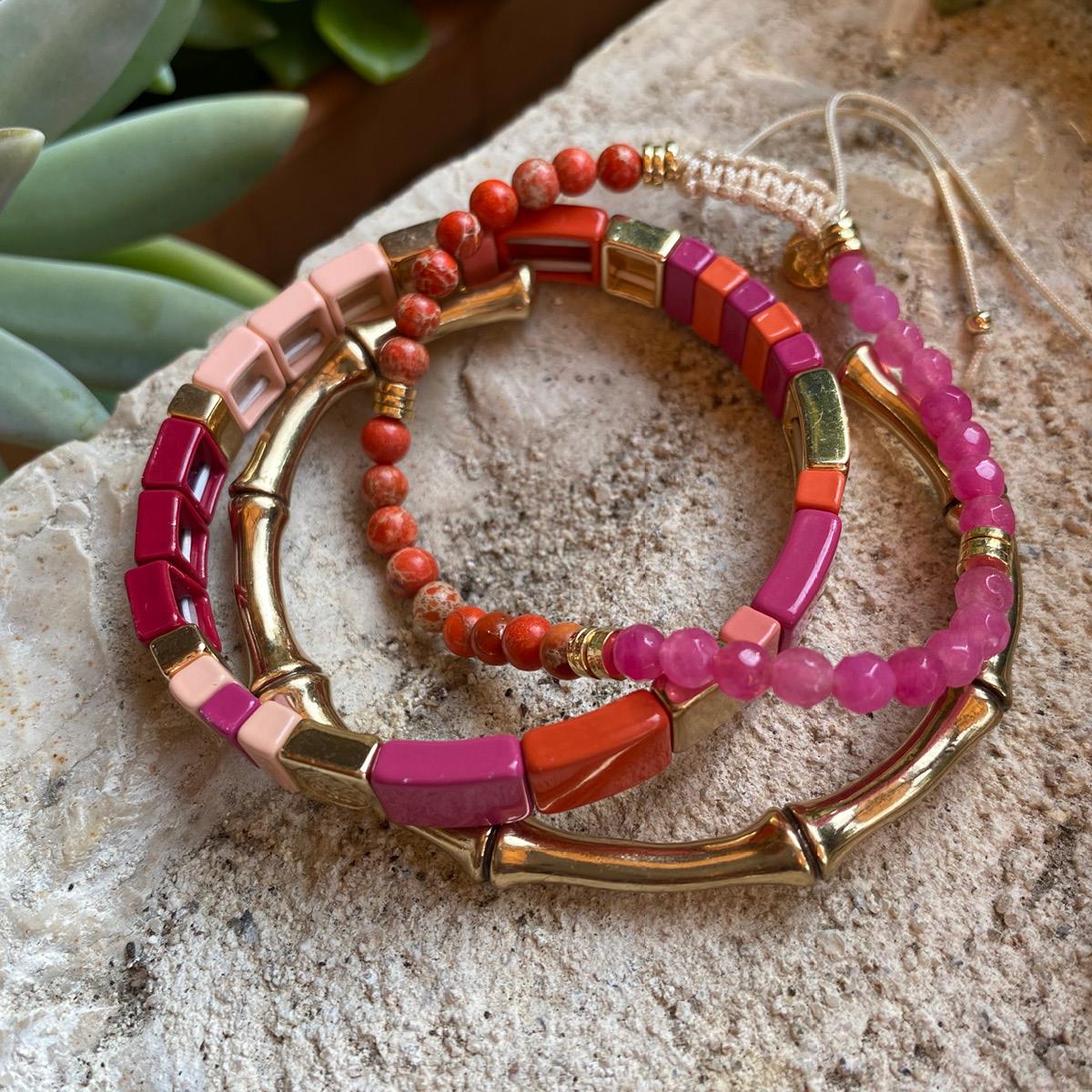 Armband - Fuschia - Enamel Tiles
