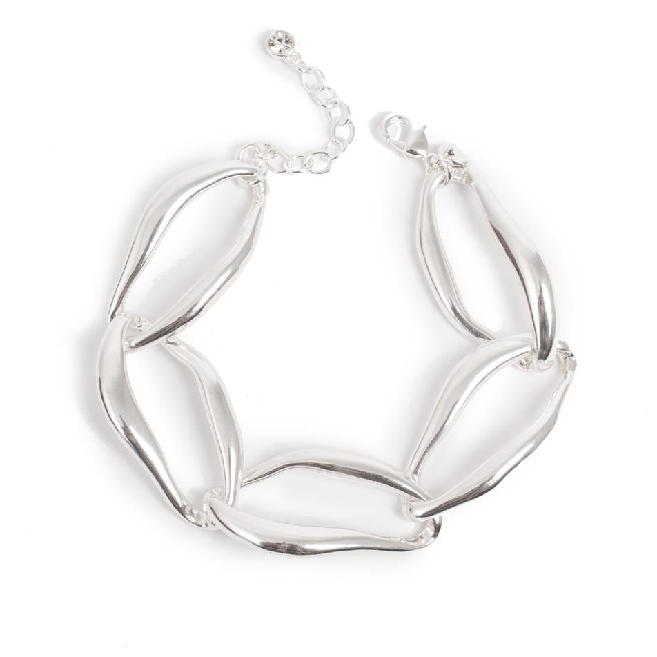 Armband með Lás - Silfur - Sculptured