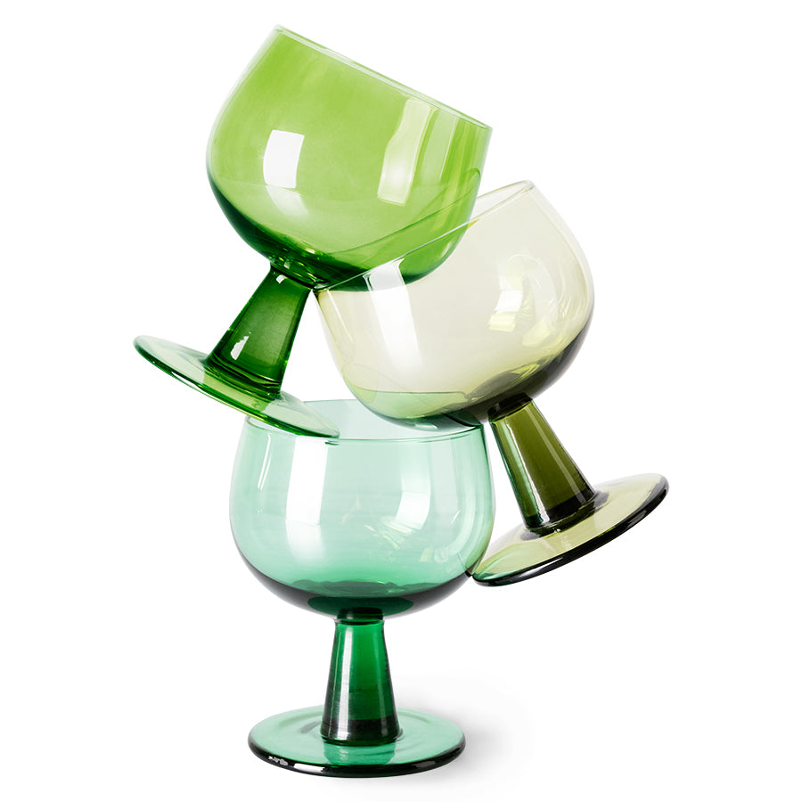 HKLIVING | The emeralds | Glös 4 saman | lág