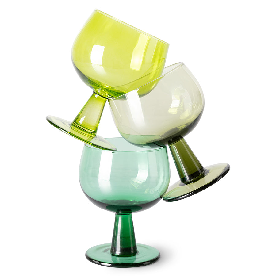 HKLIVING | The emeralds | Glös 4 saman | lág