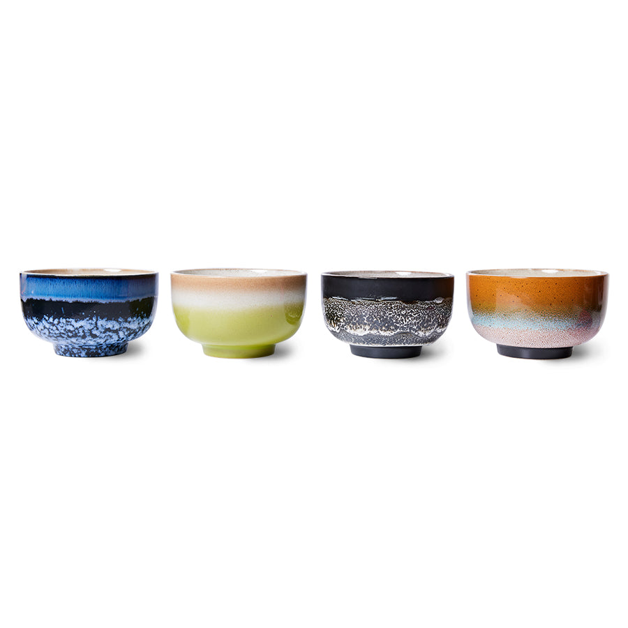HKLIVING | 70s Ceramics | Skálar 4 stk | Groovy