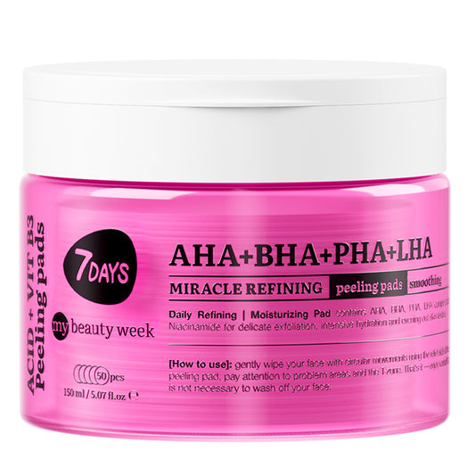 7DAYS | AHA+BHA+PHA+LHA Miracle Refining | Hreinsipúðar fyrir andlit |