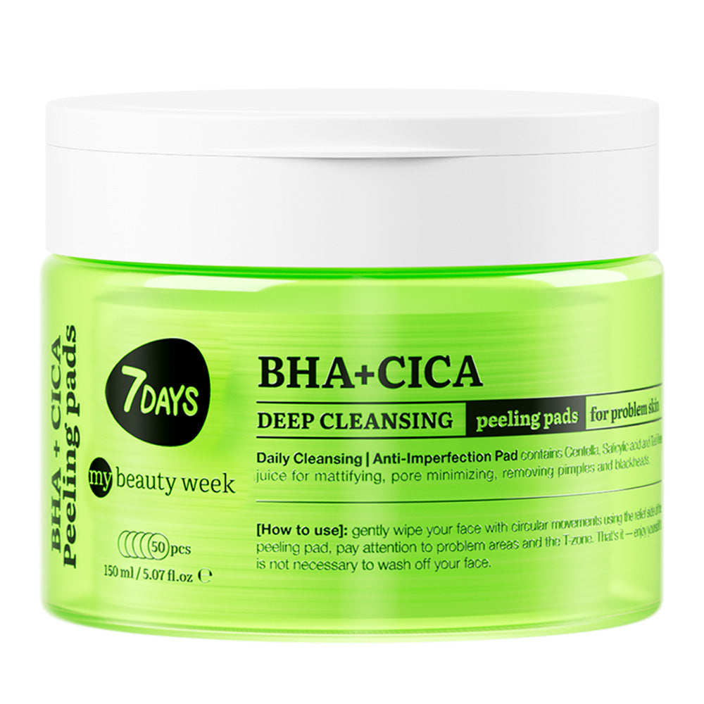 7DAYS | BHA + CICA Deep Cleansing | Hreinsipúðar fyrir andlit | BHA+CICA