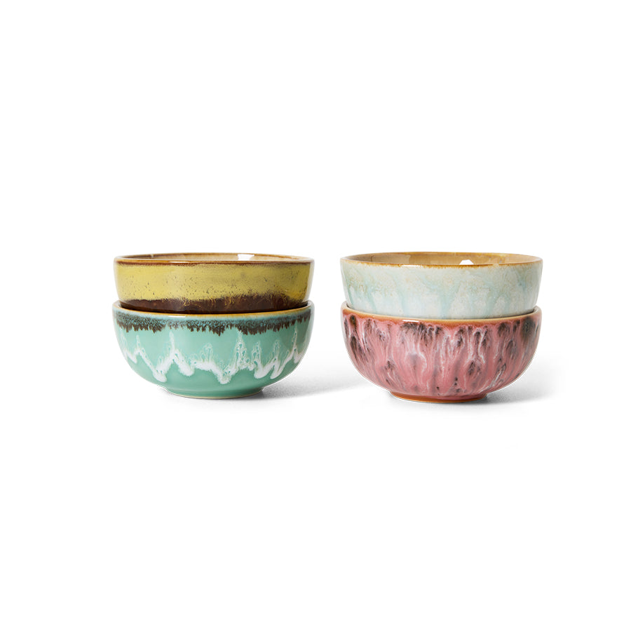 HKLIVING | 70s Ceramics | Skálar 4 stk | Modernist