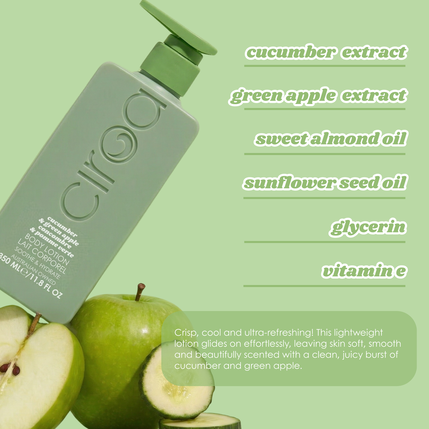 Ciroa Beauty | Bodylotion |  Græn epli og gúrka