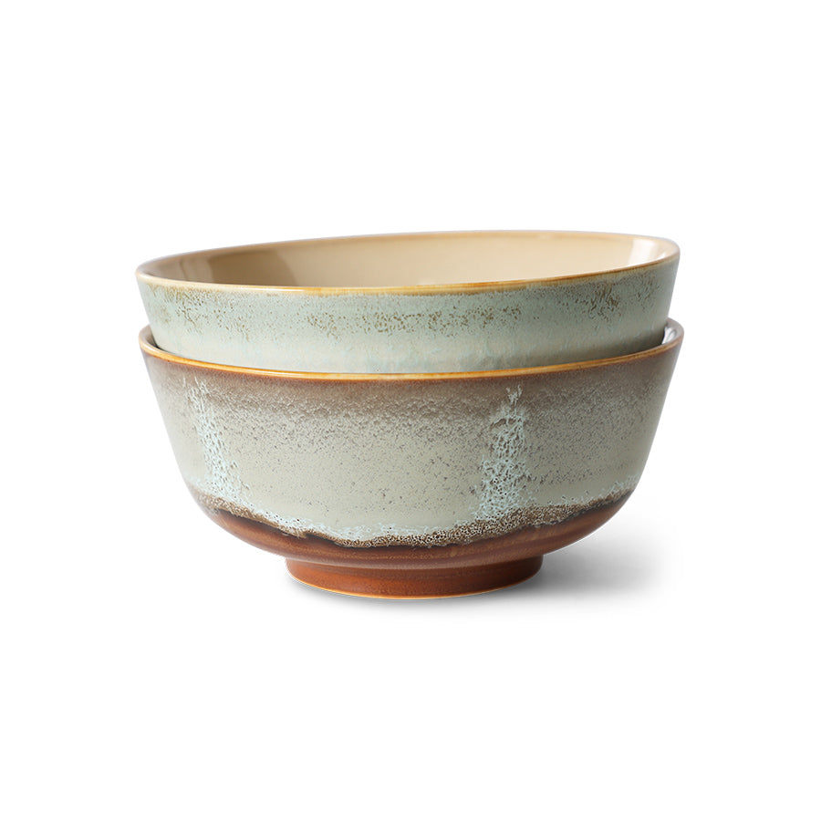 HKLIVING | 70s Ceramics | Ramen Skálar 2 stk | Verge