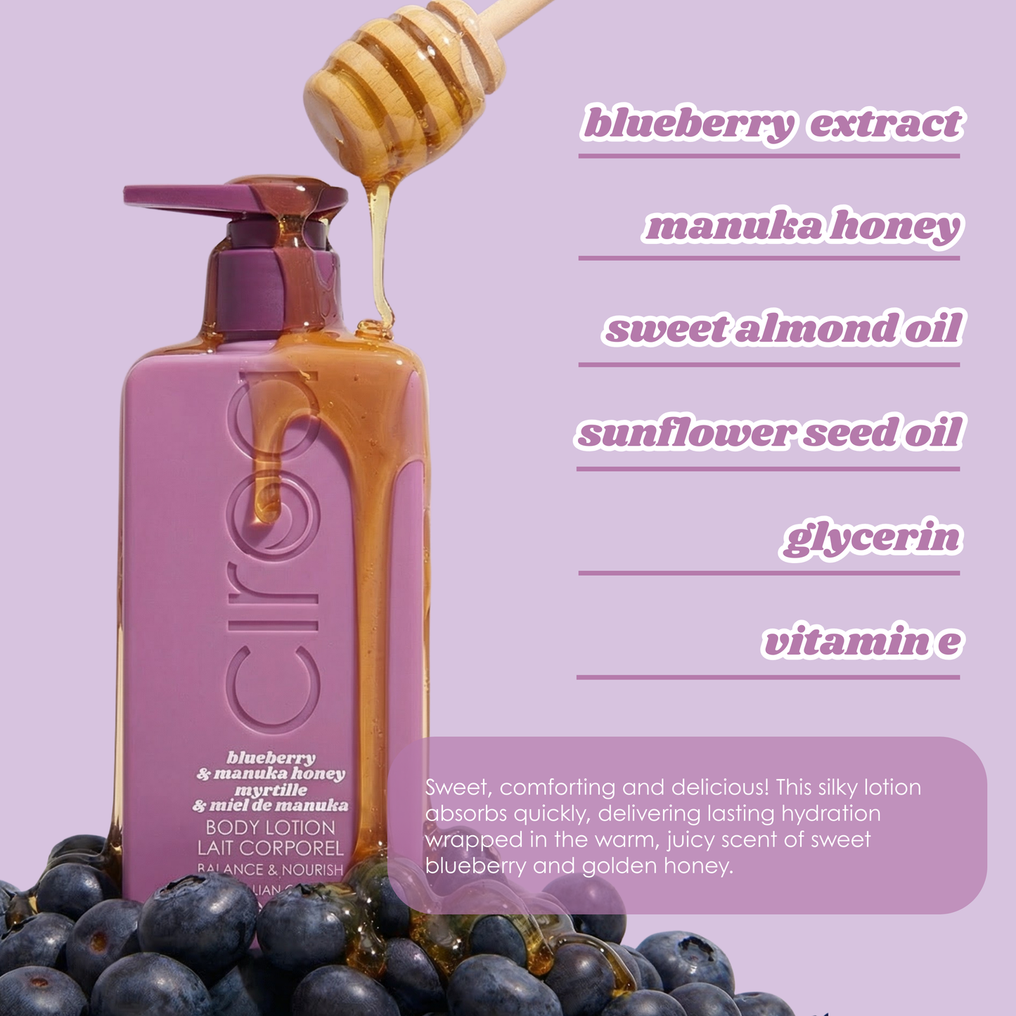 Ciroa Beauty | Bodylotion |  Bláber og manuka hunang
