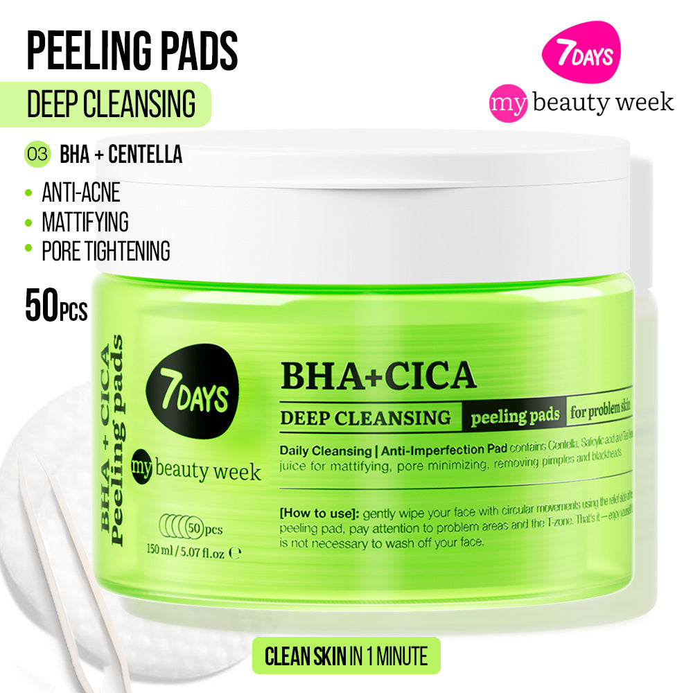 7DAYS | BHA + CICA Deep Cleansing | Hreinsipúðar fyrir andlit | BHA+CICA