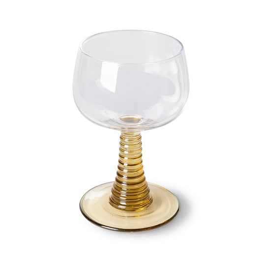 HKLIVING | Swirl Vínglas | Grænt | Hátt