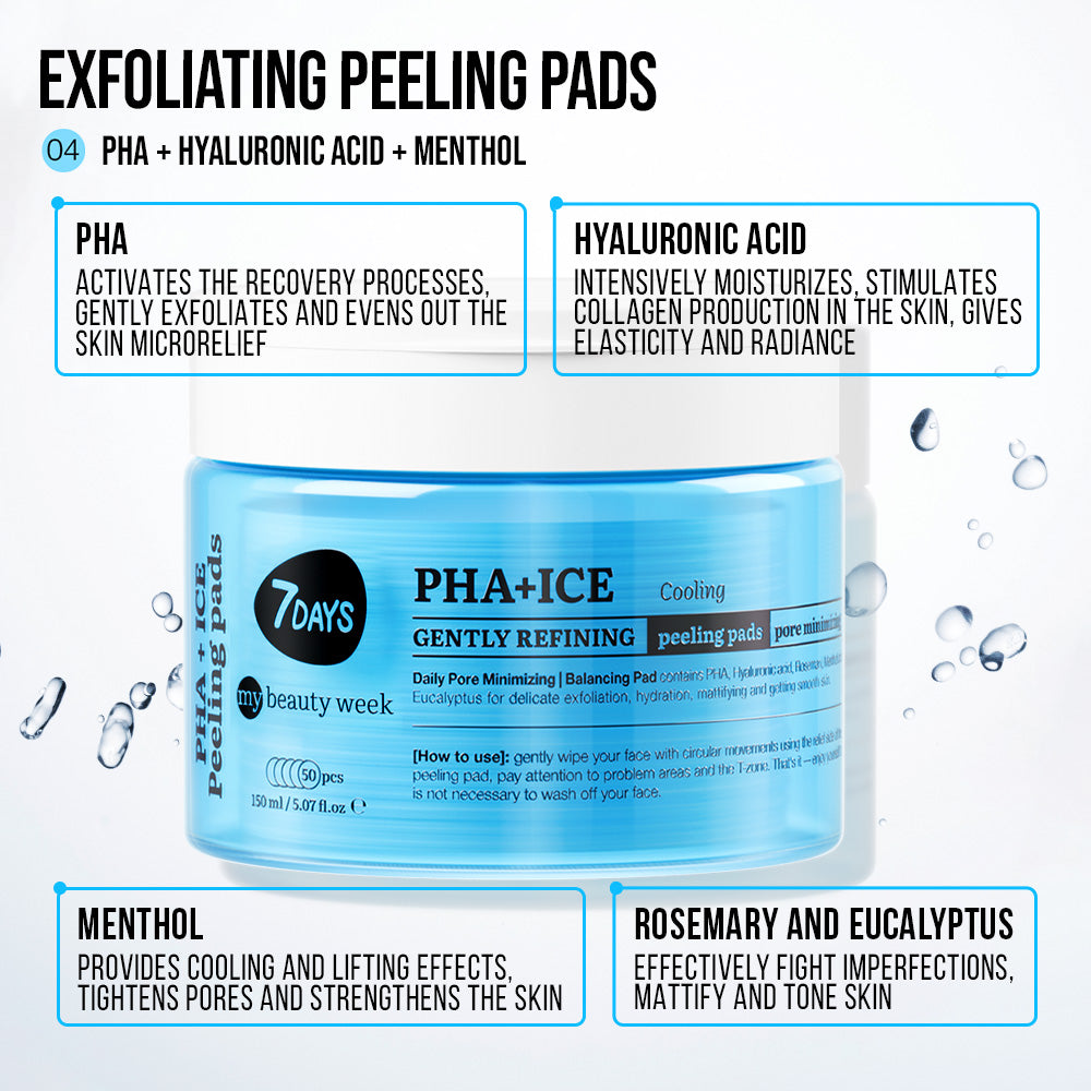 7DAYS | PHA + ICE Gently Refining | Hreinsipúðar fyrir andlit |  PHA+ICE
