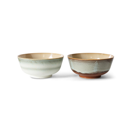 HKLIVING | 70s Ceramics | Ramen Skálar 2 stk | Verge
