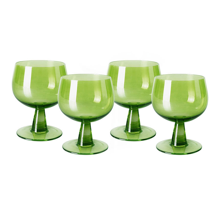 HKLIVING | The emeralds | Glös 4 saman | lág