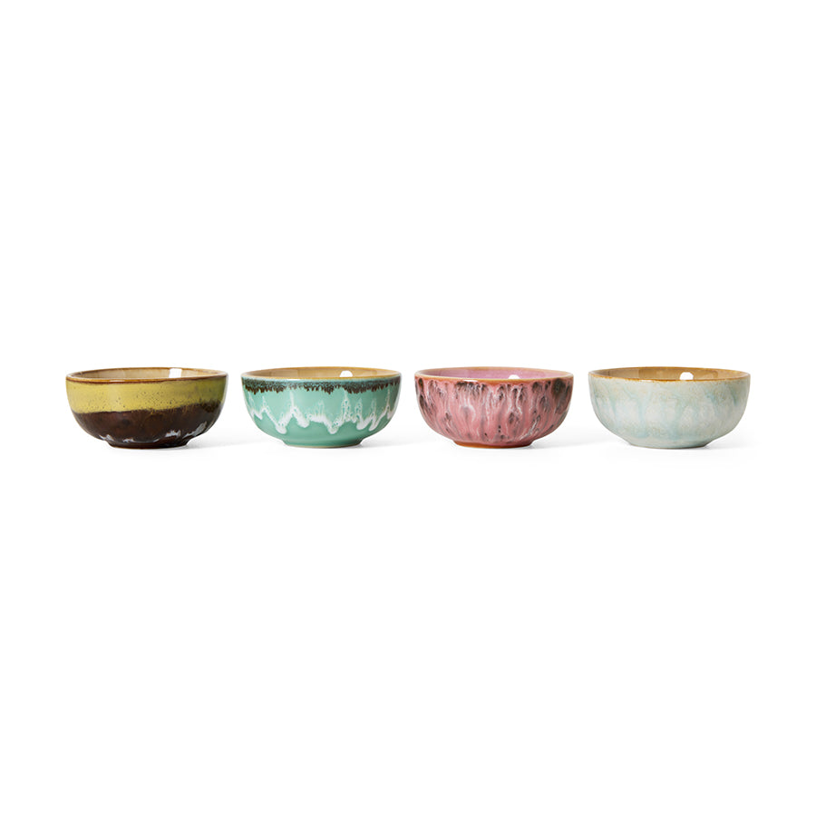 HKLIVING | 70s Ceramics | Skálar 4 stk | Modernist