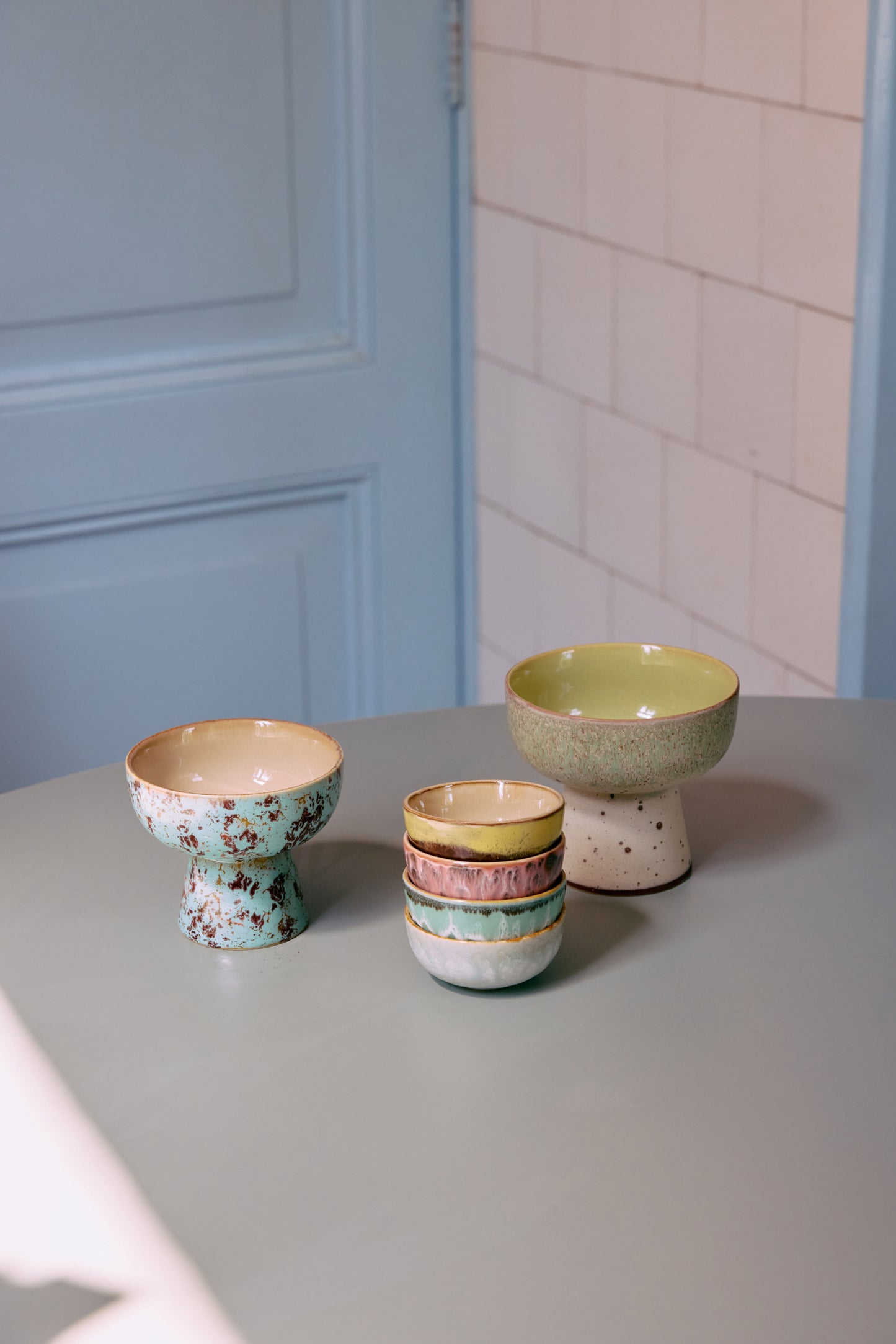 HKLIVING | 70s Ceramics | Skálar 4 stk | Modernist