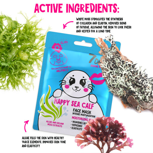 7DAYS | Andlitsmaski | Dýra | Animal Fabric Face Mask | HAPPY SEA CALF |