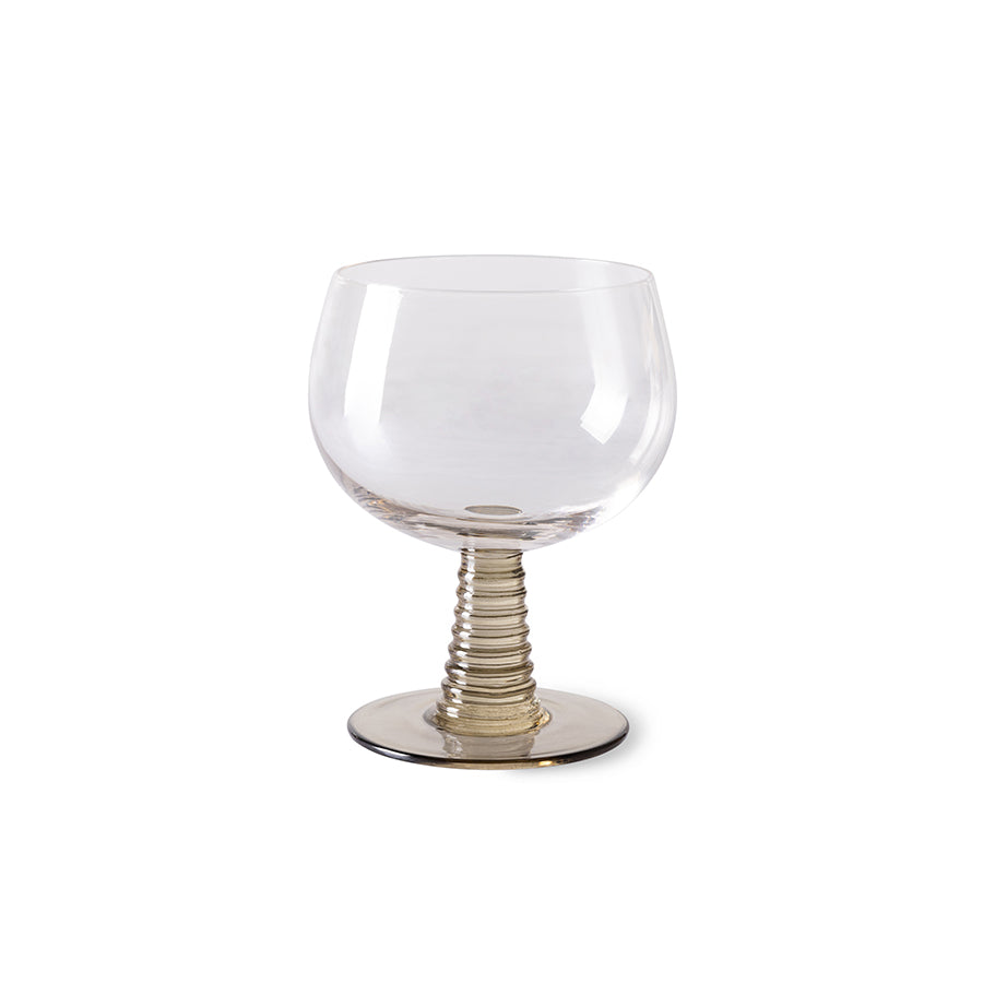 HKLIVING | Swirl Vínglas | Grænt | Lágt