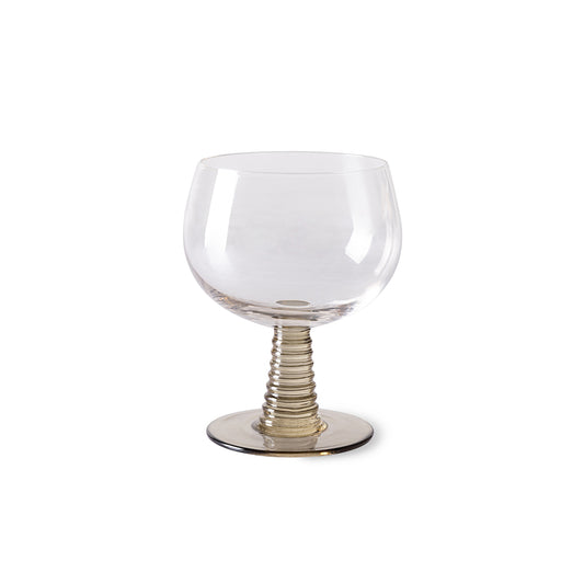 HKLIVING | Swirl Vínglas | Grænt | Lágt