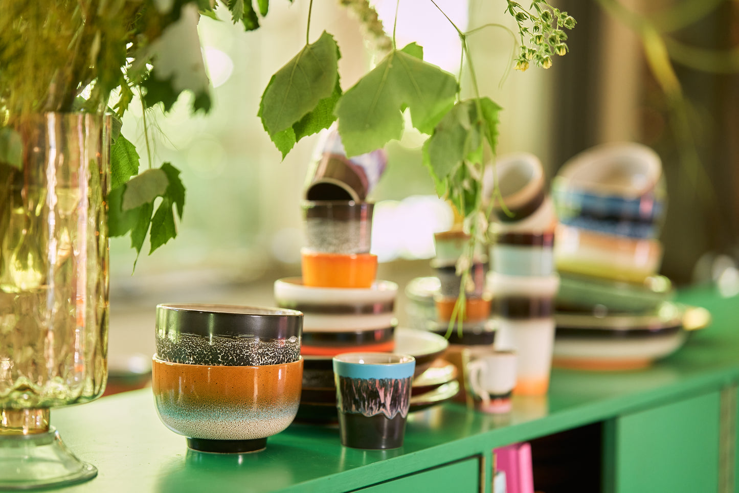 HKLIVING | 70s Ceramics | Skálar 4 stk | Groovy