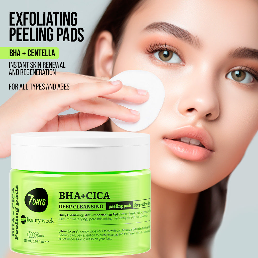 7DAYS | BHA + CICA Deep Cleansing | Hreinsipúðar fyrir andlit | BHA+CICA