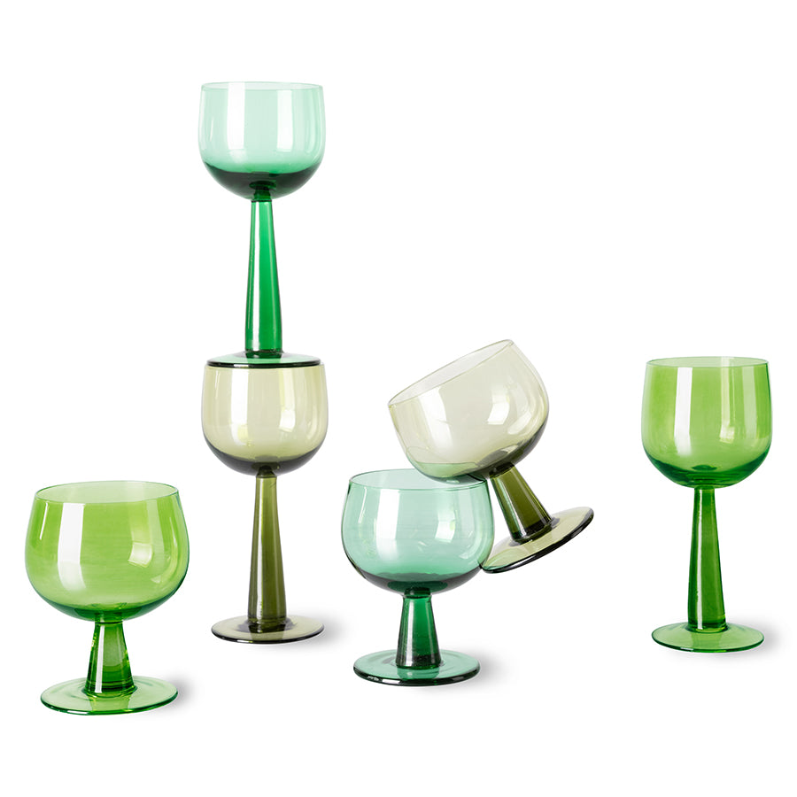 HKLIVING | The emeralds | Glös 4 saman | lág