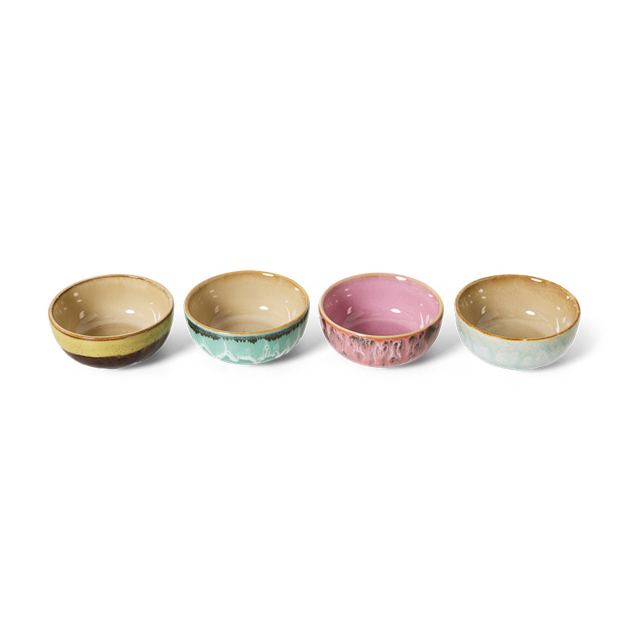 HKLIVING | 70s Ceramics | Skálar 4 stk | Modernist