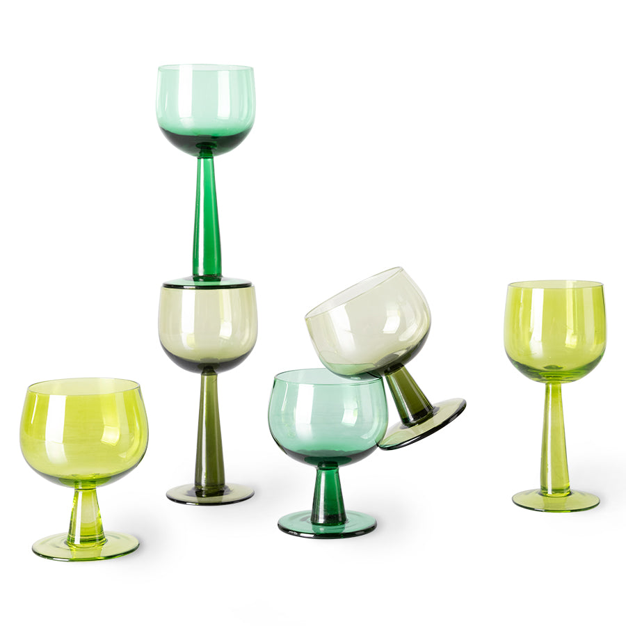 HKLIVING | The emeralds | Glös 4 saman | lág