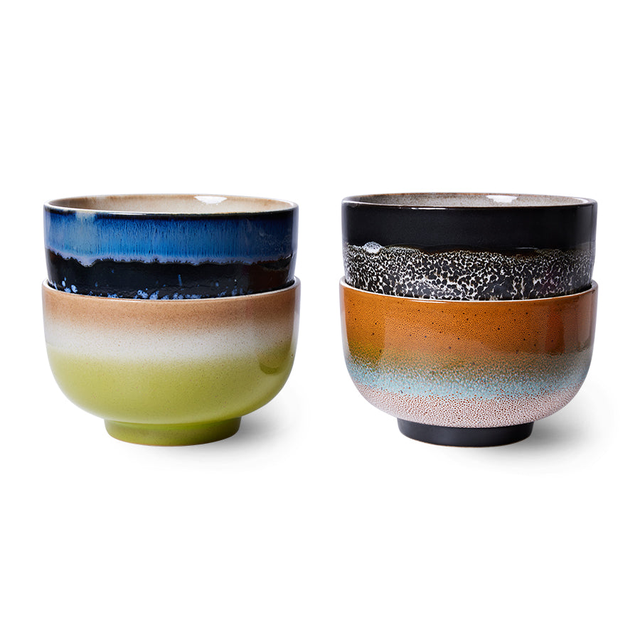 HKLIVING | 70s Ceramics | Skálar 4 stk | Groovy