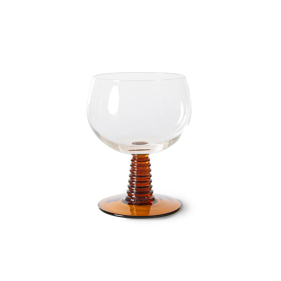 HKLIVING | Swirl Vínglas | Ochre |Lágt