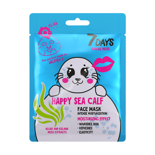 7DAYS | Andlitsmaski | Dýra | Animal Fabric Face Mask | HAPPY SEA CALF |