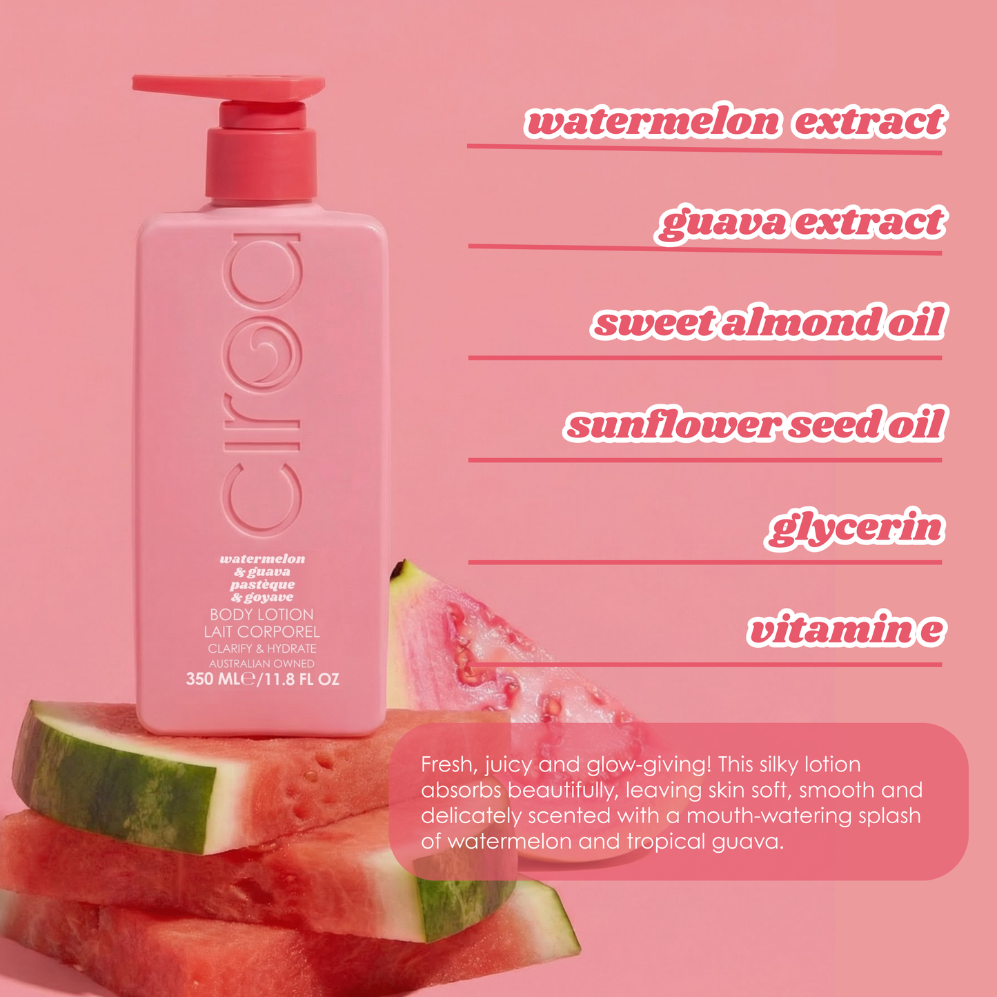 Ciroa Beauty | Bodylotion | Vatnsmelóna og Guava
