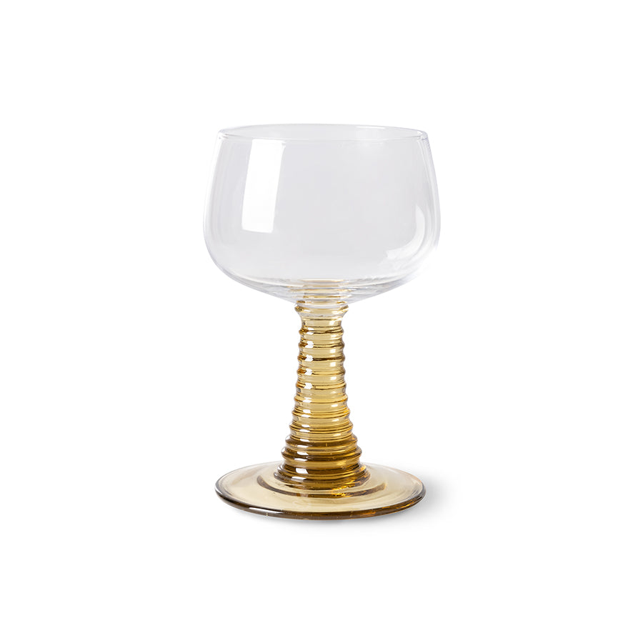 HKLIVING | Swirl Vínglas | Grænt | Hátt