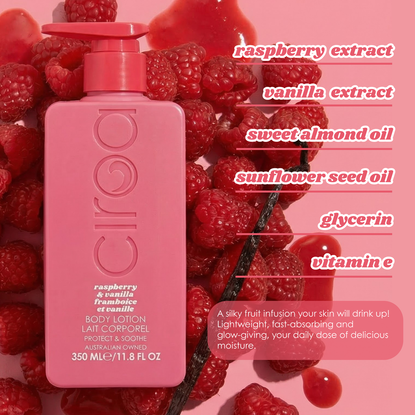 Ciroa Beauty | Bodylotion | Hindber og Vanilla